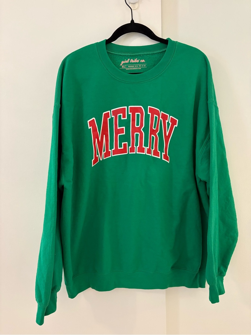 Green 'MERRY' Crewneck Sweatshirt,